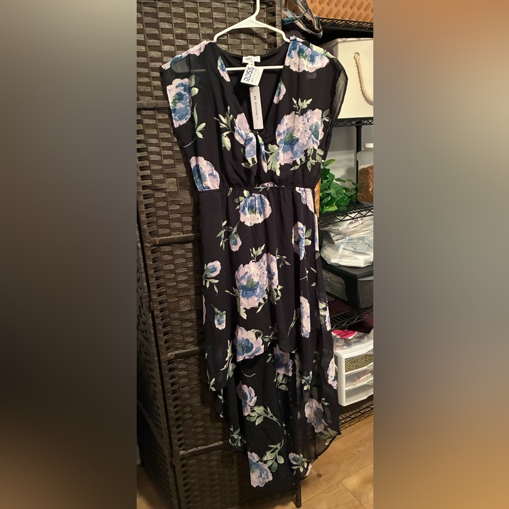 Elegant Floral High-Low Dress